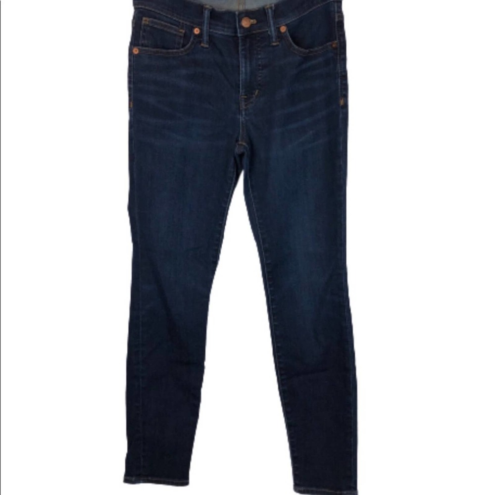 Madewell 9 inch High Rise Dark Wash Skinny Jeans - Picture 3 of 11